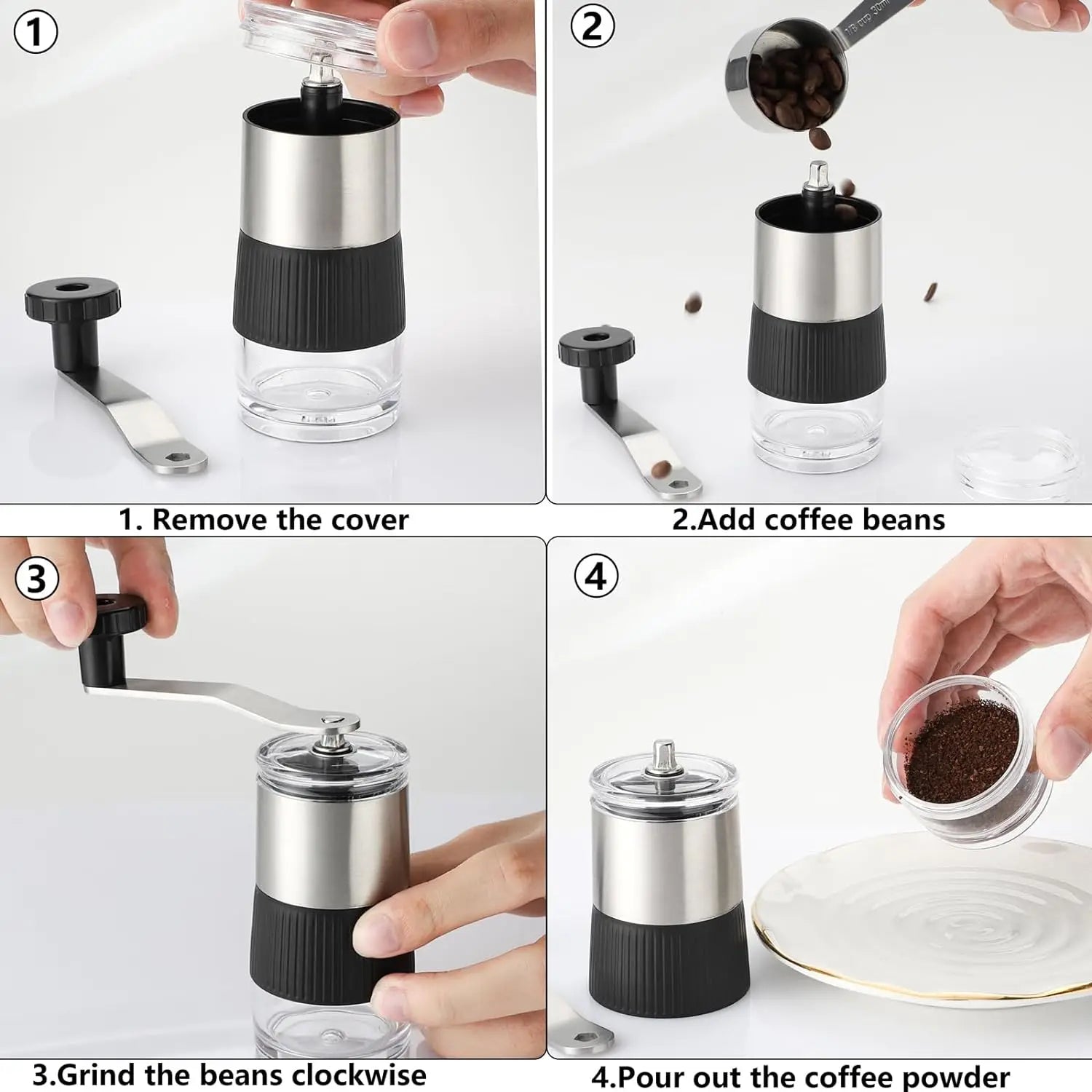 Manual Stainless Steel Portable Coffee Grinder